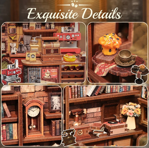 Cutebee Corner Coffee Shop DIY Book Nook, CWGB402