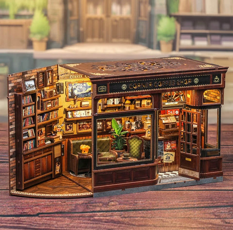 Cutebee Corner Coffee Shop DIY Book Nook, CWGB402