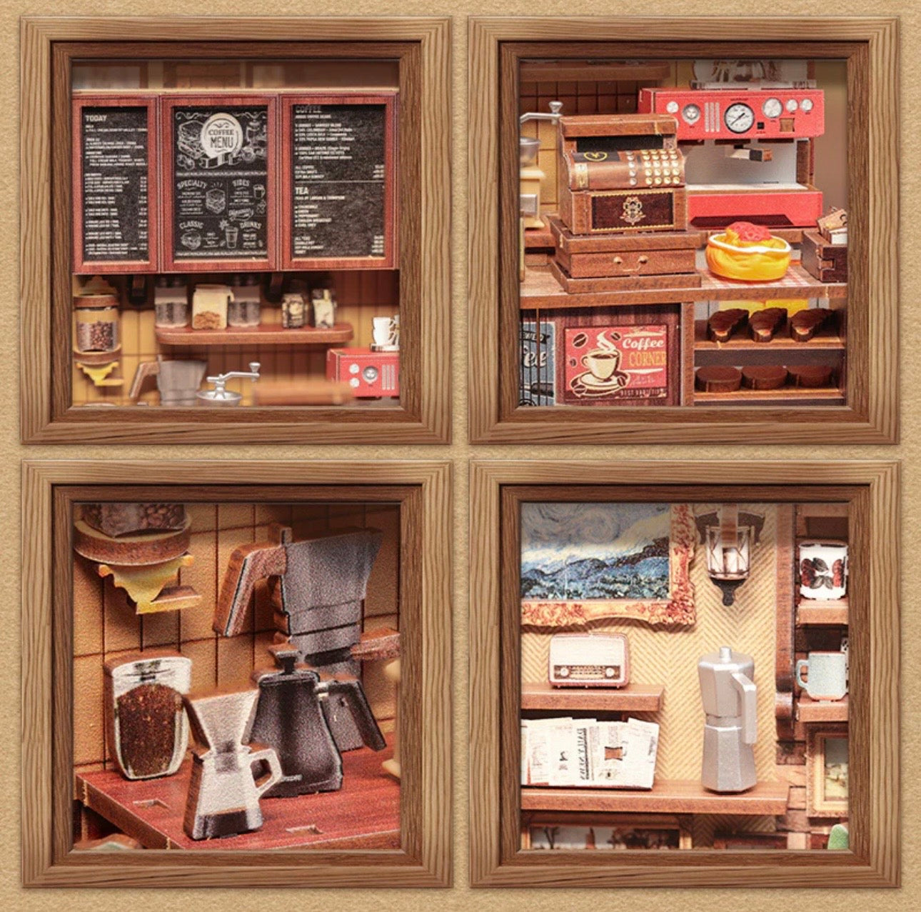 Cutebee Corner Coffee Shop DIY Book Nook, CWGB402