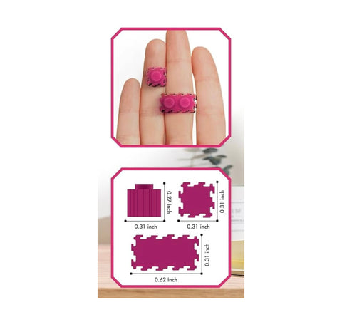 Pink/Grey Heart Bear, Model Pixel Block Bear, 32cm