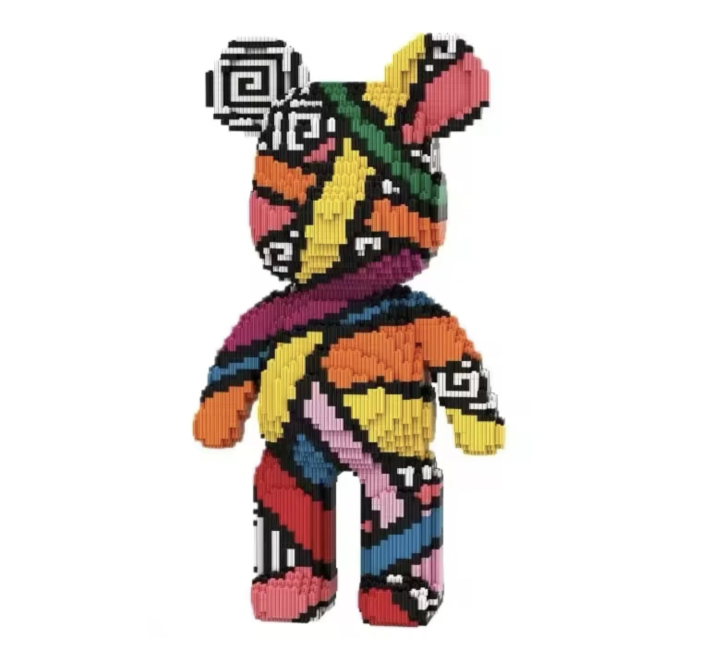 Colourful Bear, Model Pixel Block Bear, 32cm