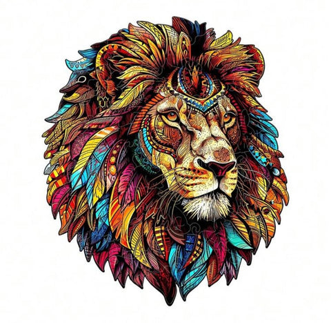 Multicolour Lion, 28.4 x 33.3cm (L)