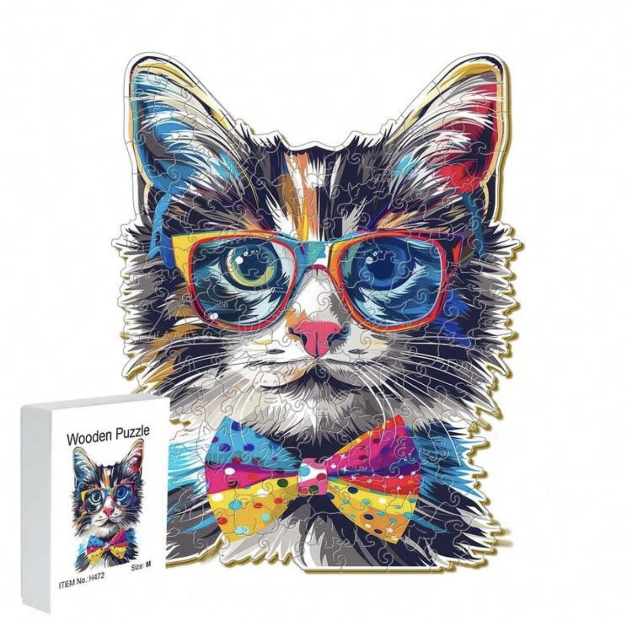 Cat with Glasses, 28.5 x 36.3cm (L)