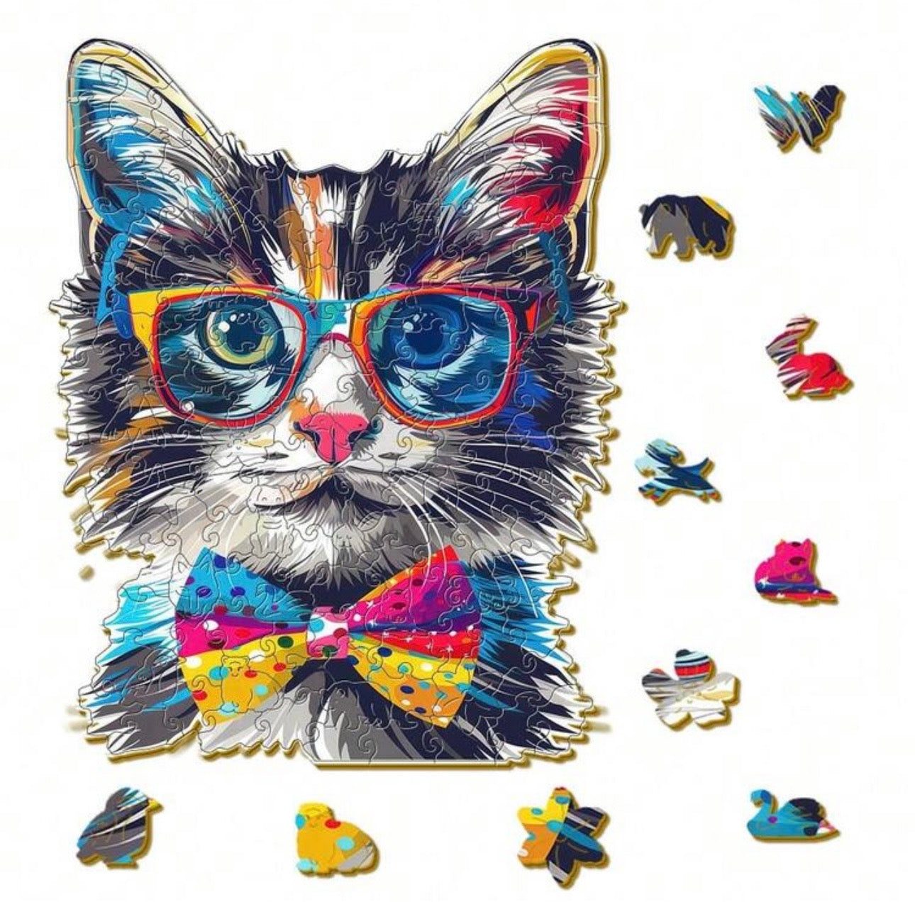 Cat with Glasses, 28.5 x 36.3cm (L)