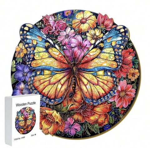 Butterfly with Flowers, 28.5 x 28.5cm (L)