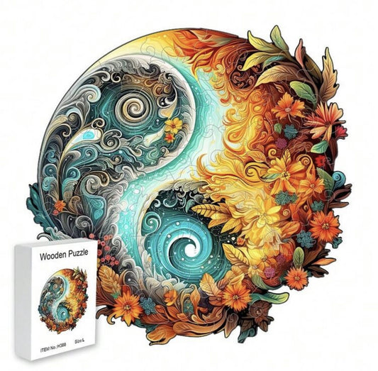 Yin Yang/Fire & Water, 28.2 x 27.1cm (L)