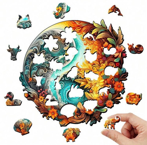 Yin Yang/Fire & Water, 28.2 x 27.1cm (L)