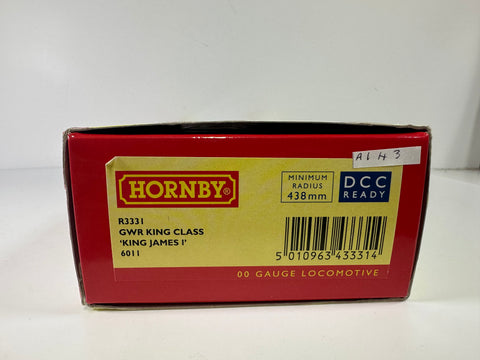 Hornby R3331 King James I '6011' Great Western Steam Loco (OO)