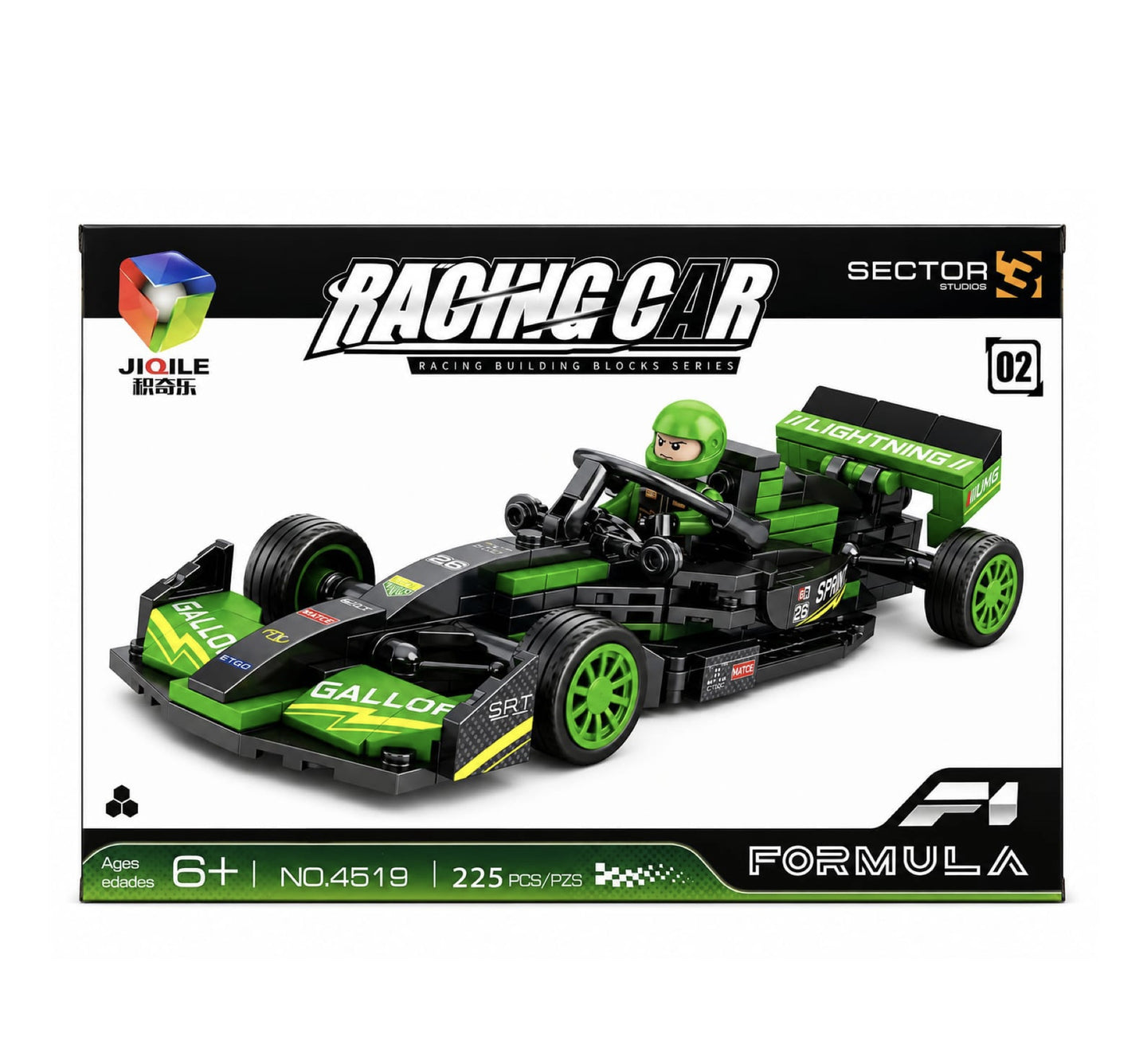 Jiqile Lego Green Racing Car,  4519/02