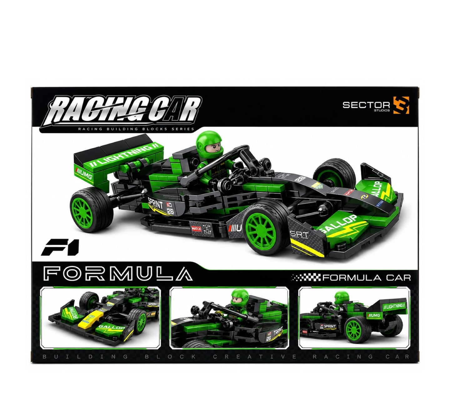 Jiqile Lego Green Racing Car,  4519/02
