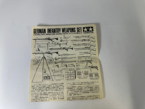 Tamiya 3611 Military Miniatures German Infantry Weapons Set, 1:35 Scale