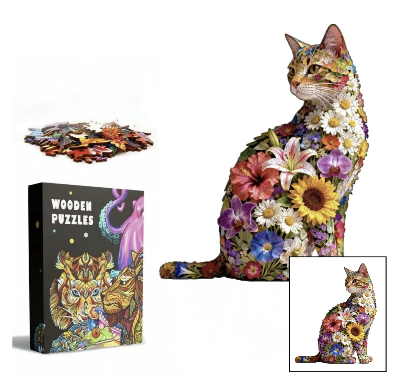 Floral Cat, 29 x 23.6cm (L)
