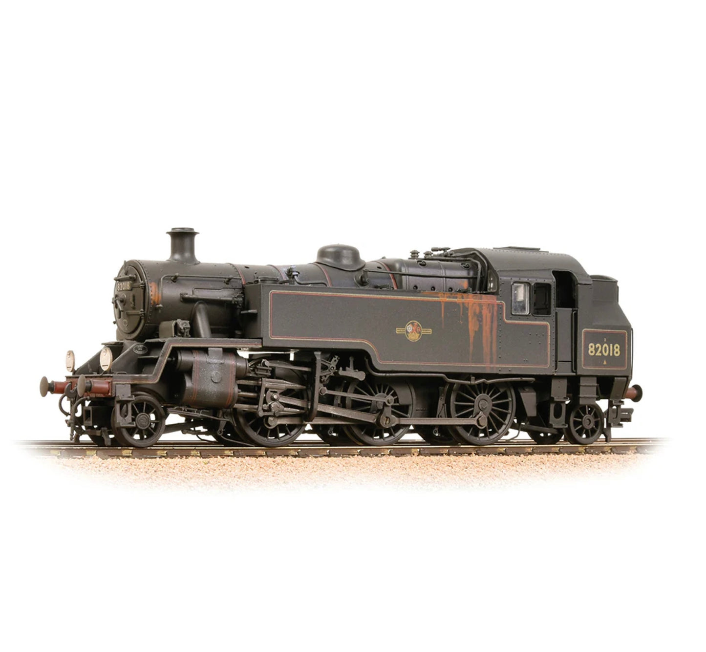 Bachmann 31-982 BR Standard 3MT Tank BR Lined Black (Late Crest) '82018' Weathered (OO)