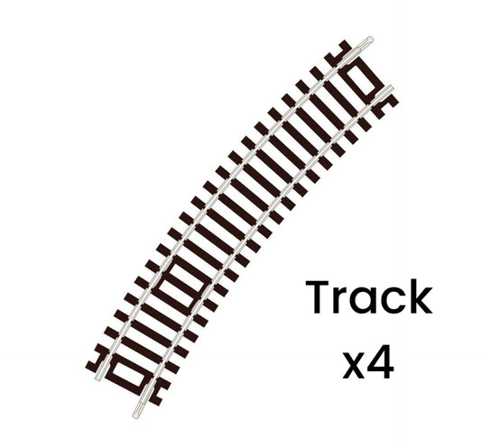 ST-220 x4 'Blister Pack' Standard Curve 1st Radius, Code 100 (Half Circle) 'Setrack' (OO/HO)