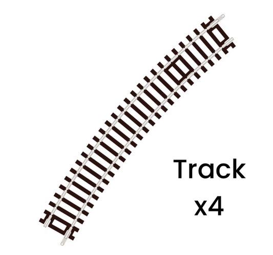 ST-230 x4 'Blister Pack' Standard Curve, 3rd Radius, Code 100 (Half Circle) 'Setrack' (OO/HO)
