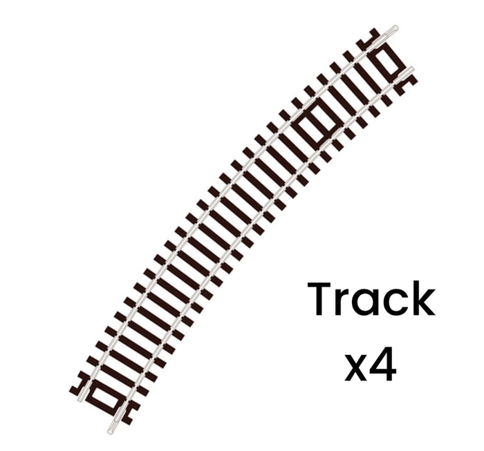 ST-230 x4 'Blister Pack' Standard Curve, 3rd Radius, Code 100 (Half Circle) 'Setrack' (OO/HO)