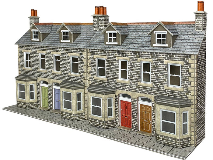 PO303 Low Relief Terraced House Fronts - Stone