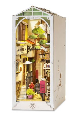 Rolife Sunshine Town 3D Wooden DIY Miniature House Book Nook, TGB02