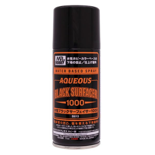 B613 - Mr Aqueous Black Surfacer 1000, 170ml