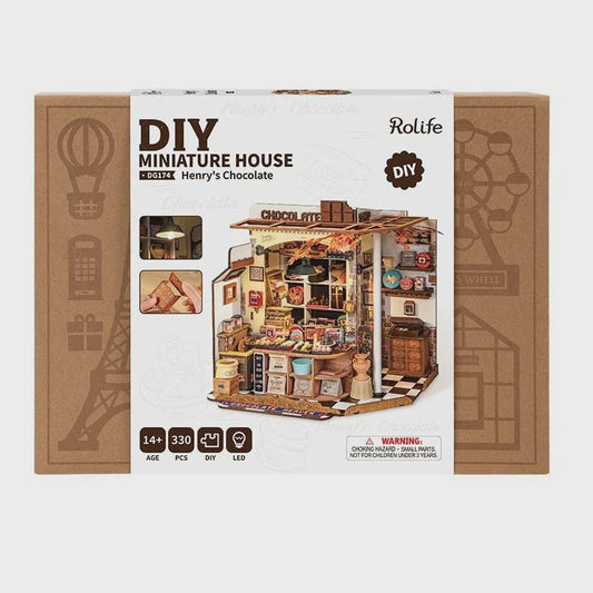 Rolife Henry’s Chocolate Shop DIY Miniature Model Kit, DG174