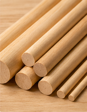 Wooden dowelling and rods