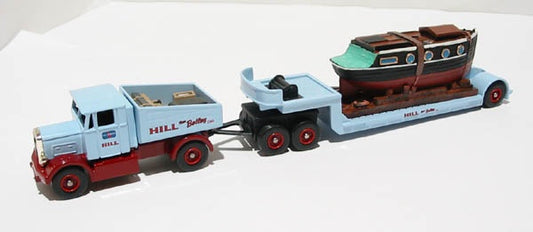 DG110004 Scammel Ballast Box with Drawbar Low Loader and Boat Load Hill of Botley