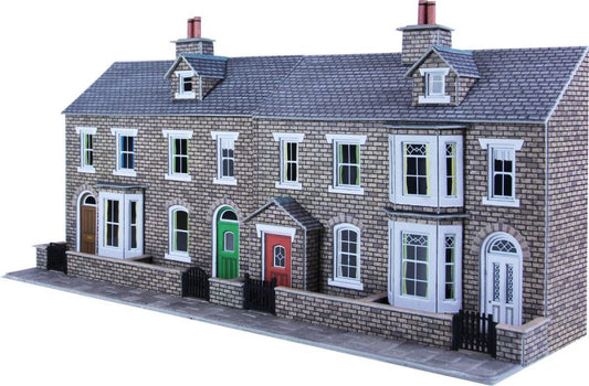 PO275 Low relief terraced house fronts - stone