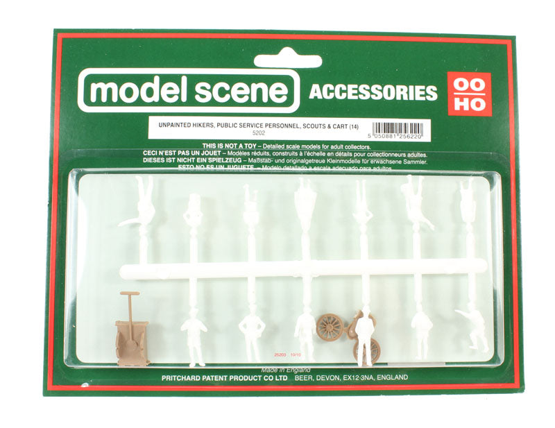 5202 Unpainted Hikers, Public Service Personnel, Scouts & Cart