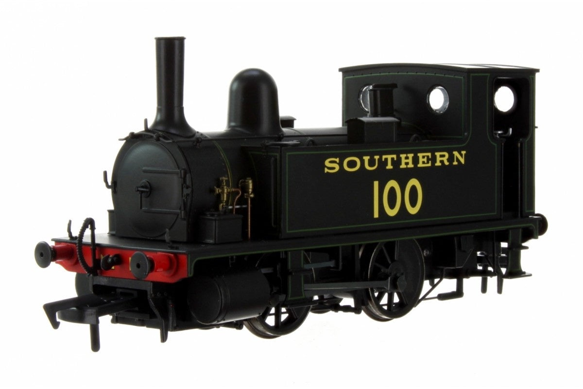 4S-018-008D - B4 0-4-0T Southern Black Lined Green 100 DCC Fitted
