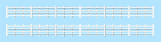 424 Lineside fencing, White (4 bar)