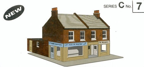 SQC7 Red Brick Terrace Corner Shops Card Kit