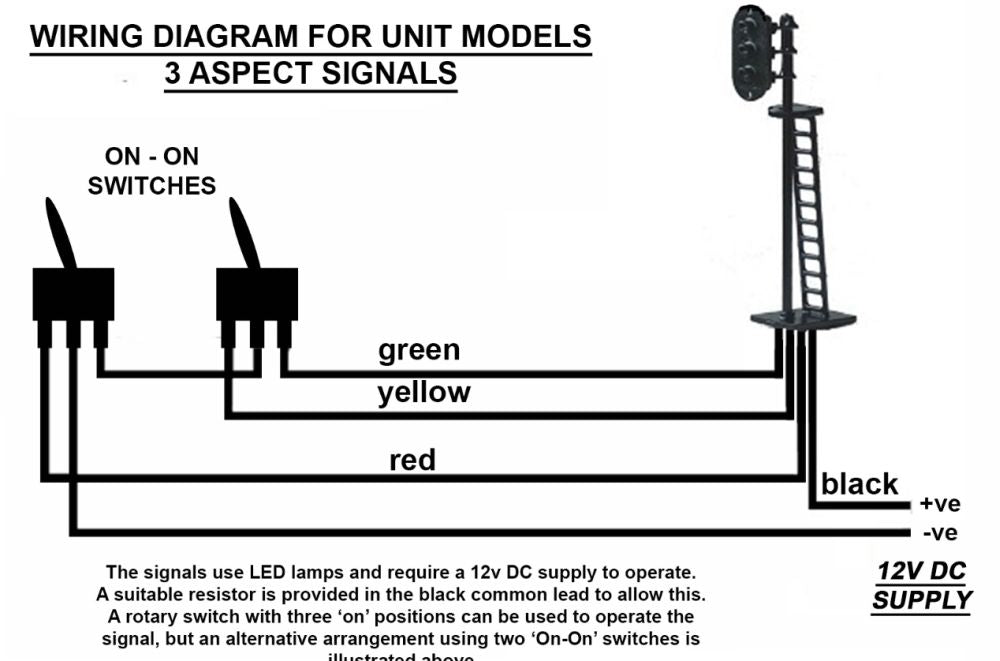 OO-452 - Three Aspect Colour Light Signal (7.5cm) (OO)