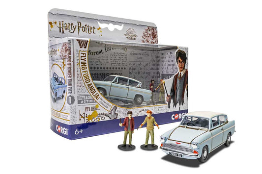 CC99725 - Flying Ford Anglia with Harry Potter and Ron Weasley Figurines