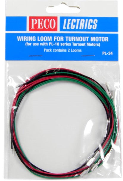 PL-34 Wiring Loom for Turnout Motors (PL-10 series)