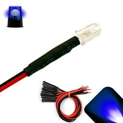 FLASH12 - Pre-wired Flashing Blue LED x5 (OO)